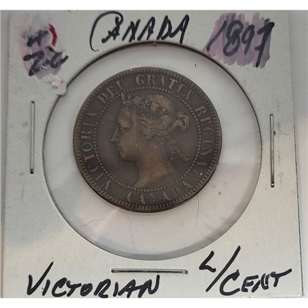 11)  CANADIAN 1897 VINCTORIA LARGE PENNY.