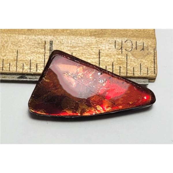 6)  NATURAL RED FIRE FREE FORM AMMOLITE GEMSTONE,