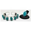 Image 1 : 24)  TURQUOISE OPEN WORK OVAL BRACELET AND SIZE 8.
