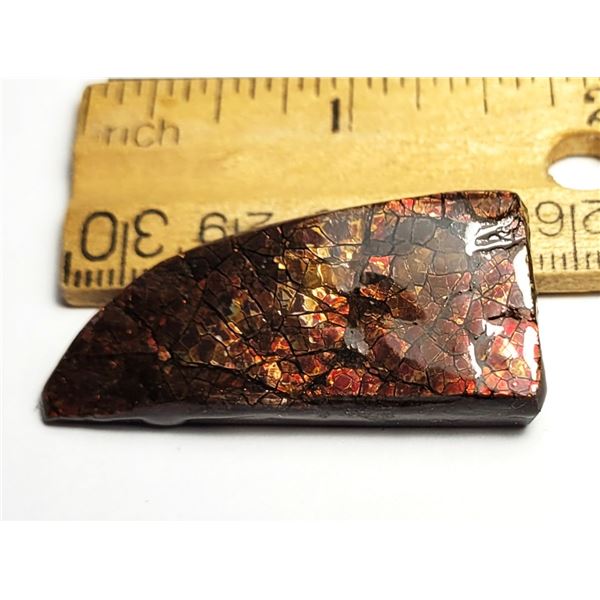 5)  NATURAL 60.05 CT RED FIRE AMMOLITE GEMSTONE, R