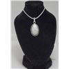Image 1 : 26)  OVAL MOONSTONE PENDANT SET IN 925 STAMPED