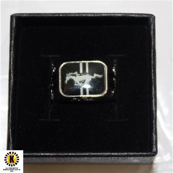 NEW "FORD MUSTANG " RING SIZE 11 STAMPED .925
