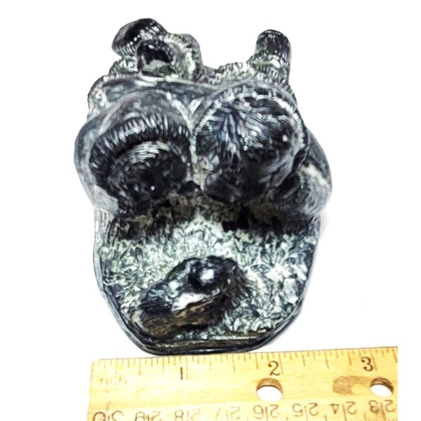 35) WOLF ORIGINAL, SOAPSTONE CARVING OF 2