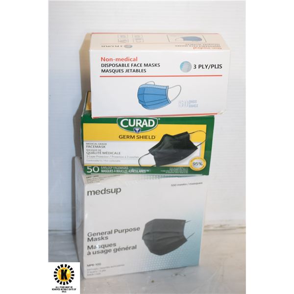 3 BOXES DISPOSABLE FACE MASKS