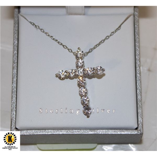 STERLING SILVER CROSS NECKLACE