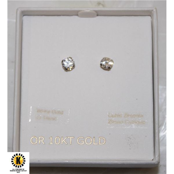 10 KT GOLD CUBIC ZIRCONIA EARINGS