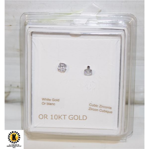 10 KT GOLD CUBIC ZIRCONIA EARINGS