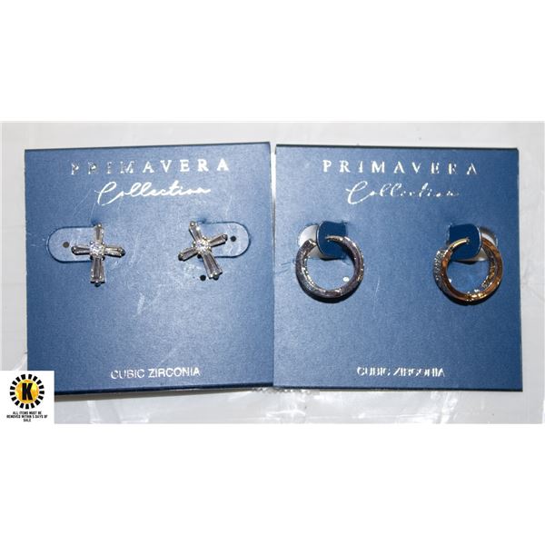 PRIMAVERA CUBIC ZIRCONIA EARINGS (2 PR)