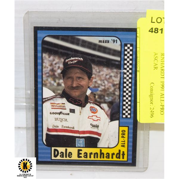 DALE EARNHARDT 1991 ALL-PRO MAXX NASCAR