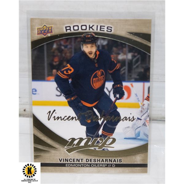ROOKIE OILERS VINCENT DESHARNAIS GOLD SIGNED