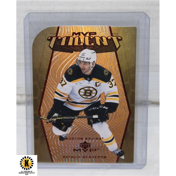 PATRICE BERGERON MVP TALENT BOSTON BRUINS