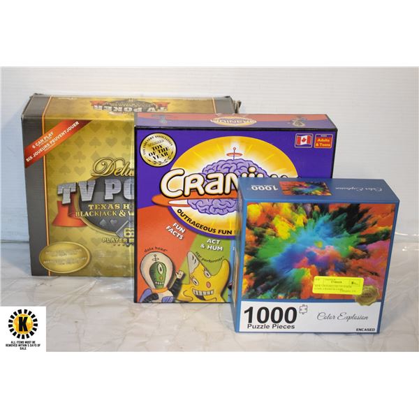 NEW 3 PCS DELUXE TV POKER GAME, CRANIUM GAME,