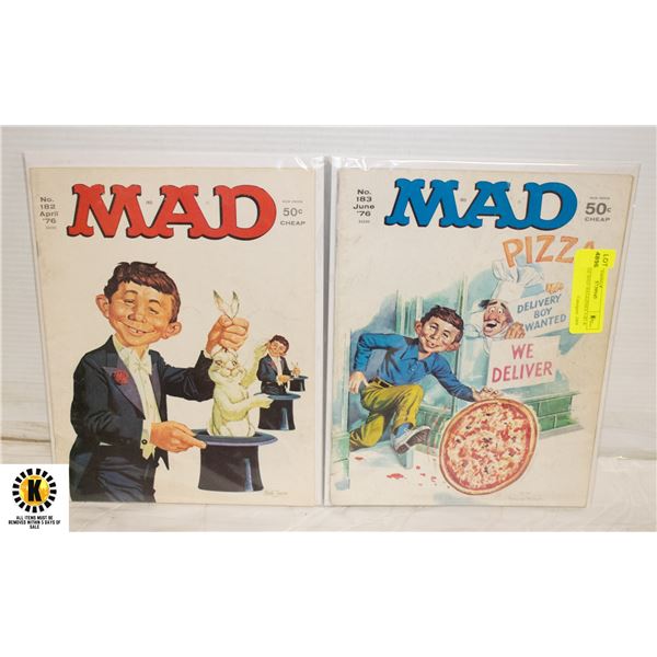VINTAGE MAD MAGAZINES #182 & 183