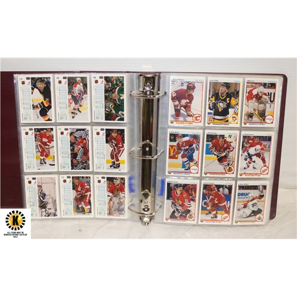 1990 UPPER DECK NHL IN BINDER, 30 SHEETS