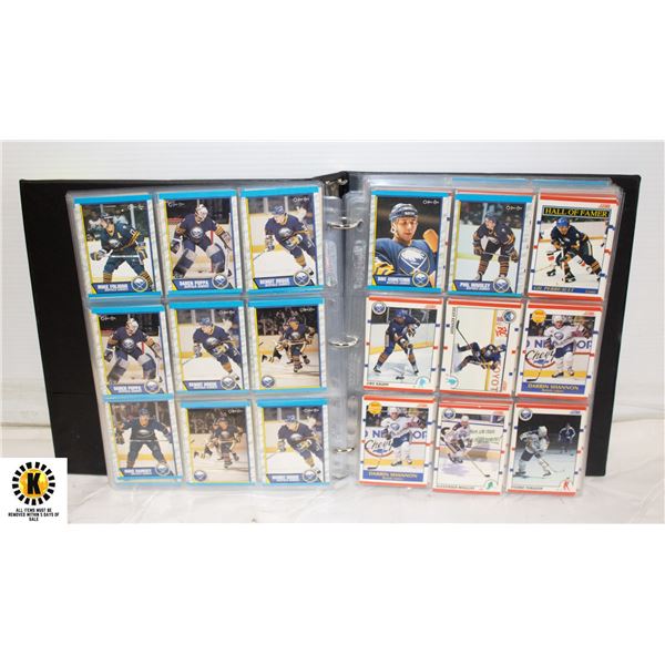 DETROIT RED WINGS & BUFFALO SABRES CARDS BINDER