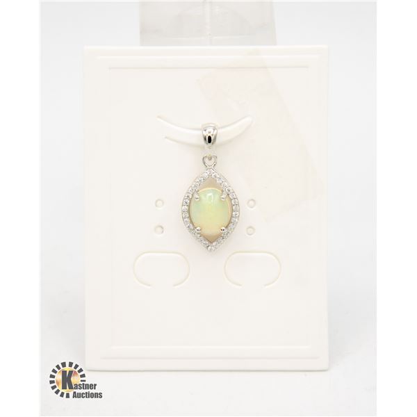#212-UNHEATED ETHOPIA OPAL & CZ PENDANT