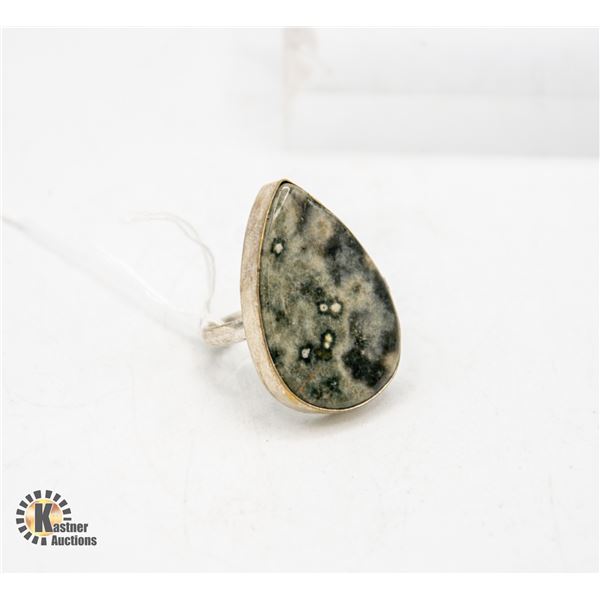 #275- NATURAL OCEAN JASPER RING SIZE 7