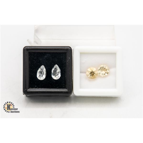 #200-UNHEATED CITRINE 2.65CT & WHITE TOPAZ 3.20CT