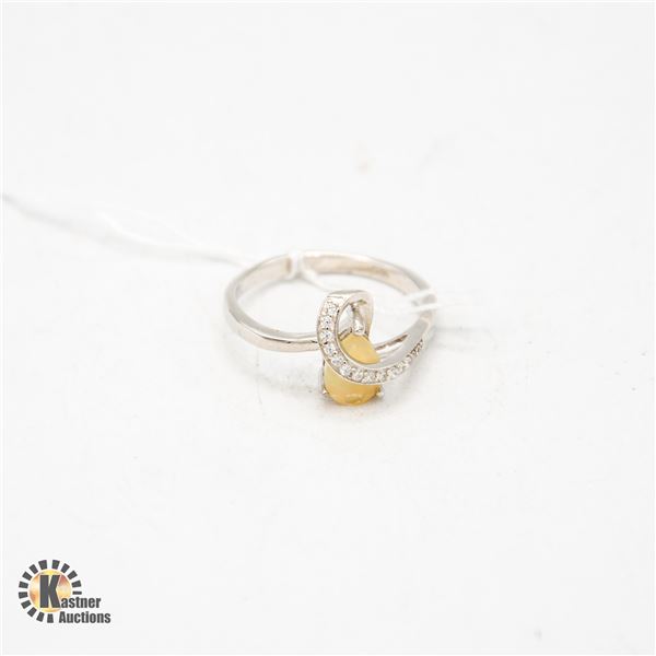 #217-UNHEATED ETHOPIA OPAL & CZ RING SIZE 9