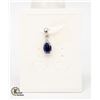 Image 1 : #260-UNHEATD BLUE IOLITE & CZ  PENDANT