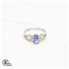 Image 1 : #251-UNHEATED TANZANITE & CZ RING SIZE 7.75