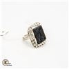 Image 1 : #283- NATURAL BLACK TOURMALINE (RAW) RING SIZE6.5