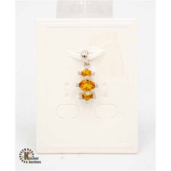 #236-UNHEATED YELLOW CITRINE PENDANT