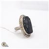 Image 1 : #280- NATURAL BLACK TOURMALINE (RAW) RING SIZE 6