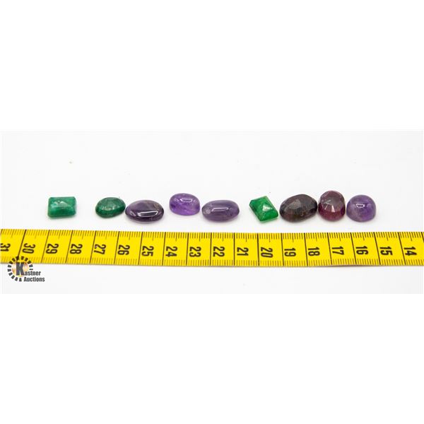 #69-AMETHYST ,RUBY,EMERALD GEMSTONE 93.85 CTB