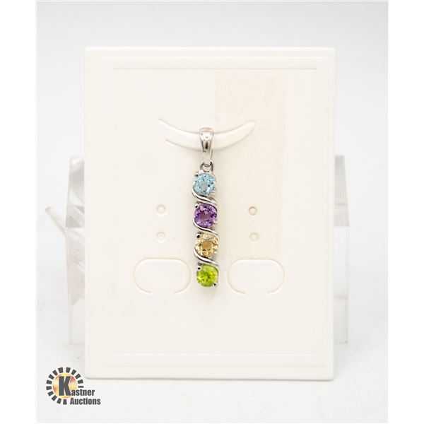 #226-PERIDOT,CITRINE,AMETHYST,TOPAZ,GARNET PENDANT