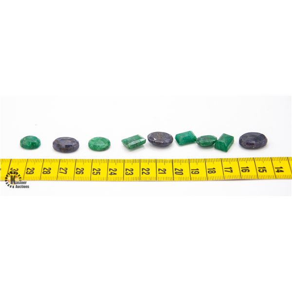 #24-GREEN EMERALD & BLUE SAPPHIRE GEMSTONE 88.75 C