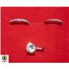 Image 1 : LADIES ROUND WHITE ZIRCONIA 3 RING SET SZ 8