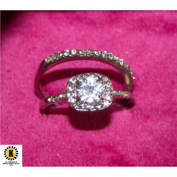 WOMEN'S ZIRCON 2 RING SET SIZE 8