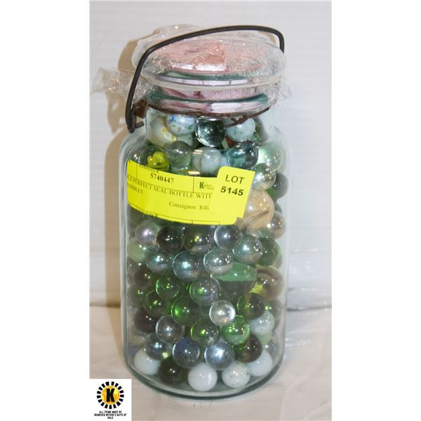 OLD PERFECT SEAL BOTTLE WITH MARBLES