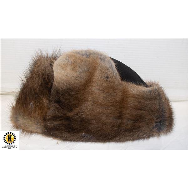 LARGE MUSKRAT EAR FLAP WINTER HAT-ESTATE