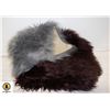 Image 1 : 2 SHEEPSKIN FAUX RUGS TOGETHER GREY &