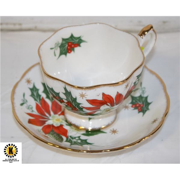 VINTAGE QUEEN ANNE'S NOEL CUP AND SAUCER