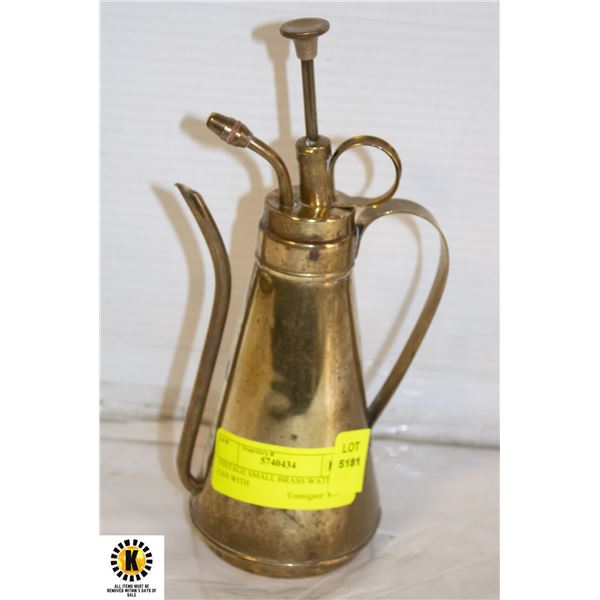 VINTAGE SMALL BRASS WATERING CAN WITH