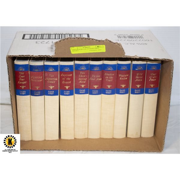 VINTAGE SET OF 10 ZANE GREY BOOKS