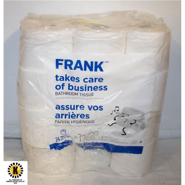 24 PK OF TRIPLE ROLL SOFT TOILET PAPER