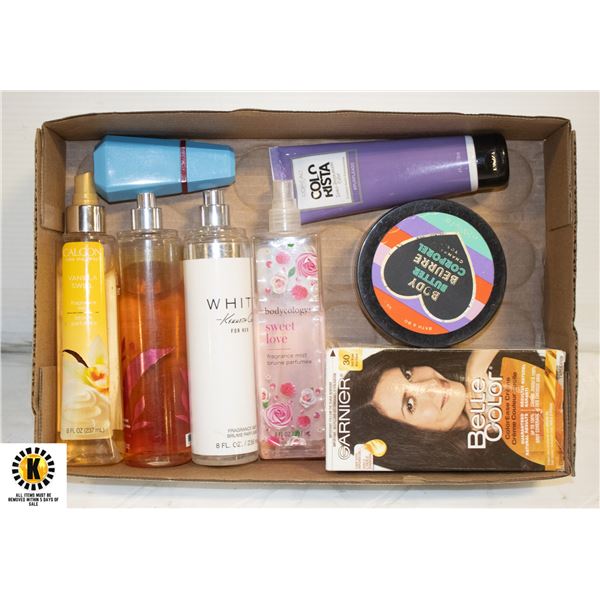 FLAT WITH BODY SPRAYS BODY BUTTER AND HAIR COLOR