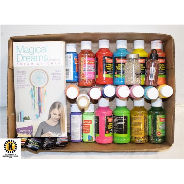 FLAT WITH CRAFT PAINT/GLITTER/DREAM CATCHER KIT