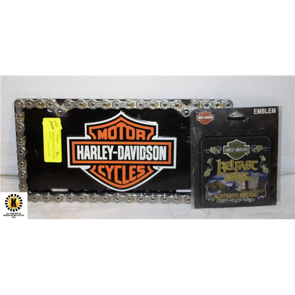 HARLEY DAVIDSON CHAIN LICENSE PLATE WITH NEW