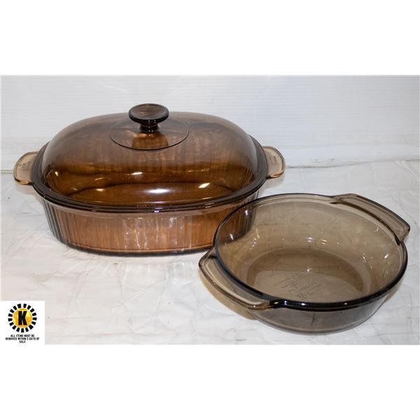 VISIONS COOKWARE- LOT OF 3 ASSORTED