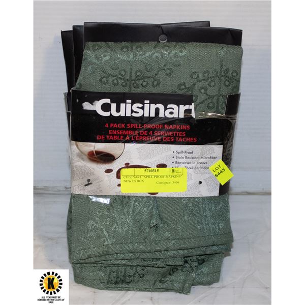 CUISINART "SPILL PROOF NAPKINS" NEW IN BOX