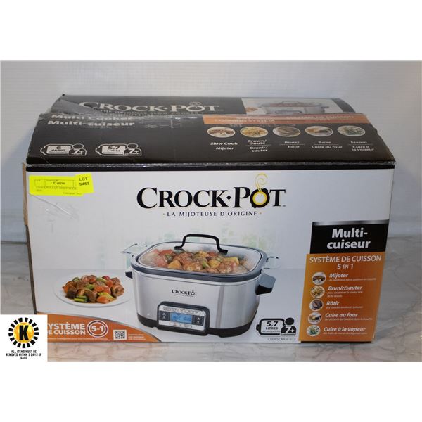 CROCKPOT 6 QT. MULTI COOKER IN BOX