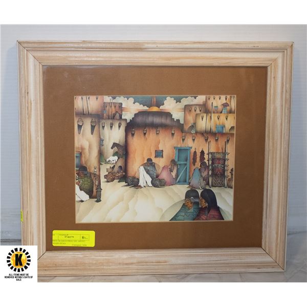 1980'S FRAMED PRINT BY ARTIST AMADO PENA