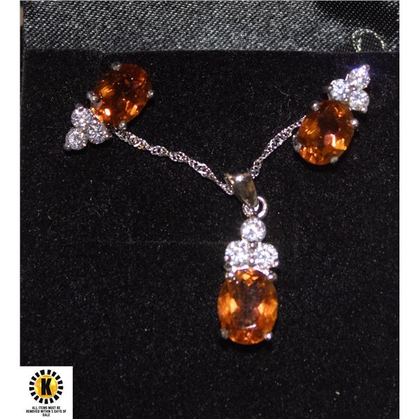 925 STERLING SILVER NECKLACE AND EARRING SET