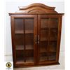 Image 1 : WOOD WALL MOUNT DISPLAY CASE W/GLASS DOORS