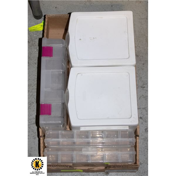 2 SMALL 3 DRAWER STERILITE CONTAINERS + 2